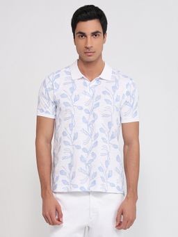 Parx - Men Purple Pure Cotton Printed Polo T-Shirt
