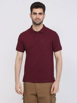 Parx - Purple Pure Cotton Solid Polo T-Shirt