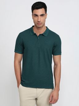 Parx - Green Cotton Blend Solid Polo T-Shirt
