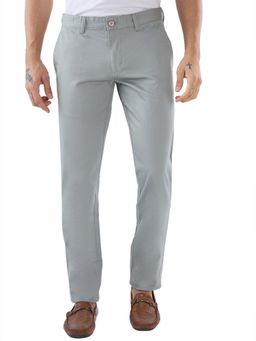 Parx - Men's Tapered Fit Solid/Plain Light Green Trouser