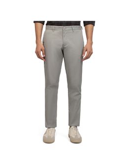 Parx - Men's Tapered Fit Solid Medium Grey Trouser