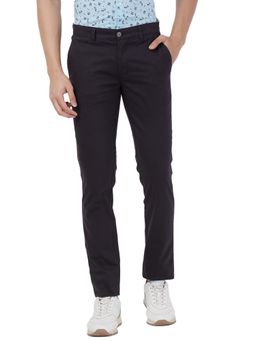Parx - Men's Super Slim Fit Solid Black Trouser