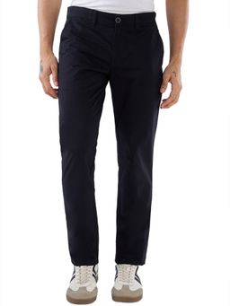 Parx - Men's Tapered Fit Solid Black Trouser