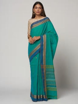 Fabindia - Cotton Chettinad Lambadi Embroidered Sari