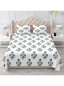 Bella Casa - Motifs Design Cotton Blue & Off White Heritage Collection (King)