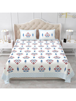 Bella Casa - Motifs Printed Cotton Blue & Red Heritage Collection (King)