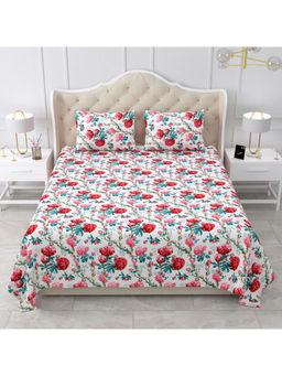 Bella Casa - Floral Cotton Double King Designer Multi Colour - Snow Petals Collection