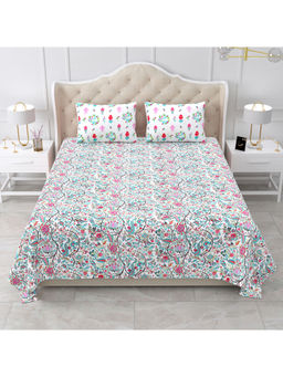 Bella Casa - Floral Cotton Double King Design Multi Colour - Snow Petals Collection