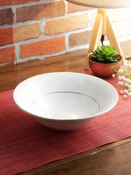 HomeTown - Royal Mezze Bone China Serving Bowl in White Colour