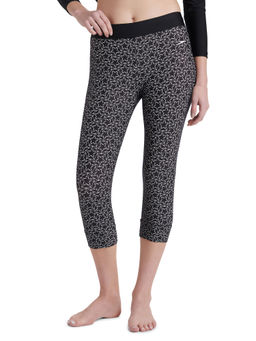 Speedo - Women's Endurance10 Printed Contrast Swim Capri - Black & White