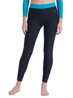 Speedo - Women's Endurance10 Solid Contrast Leggings - True Navy & Aquarium