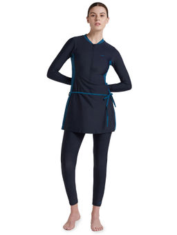 Speedo - Women's Endurance10 Two Piece Full Body Suit Swimwear - True Navy & Dark Teal