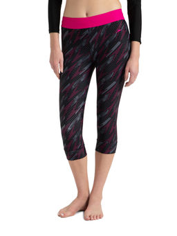Speedo - Women's Endurance10 Hyperboom Contrast Swim Capri - Black & Electric Pink
