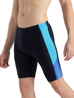 Speedo - Men Endurance10 Placement Panel Print Dive Jammer - Navy Blue