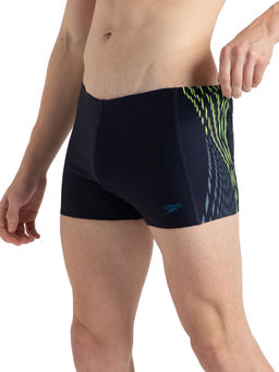 Speedo - Men Endurance10 Tech Print Placement Panel Aquashort - True Navy Blue