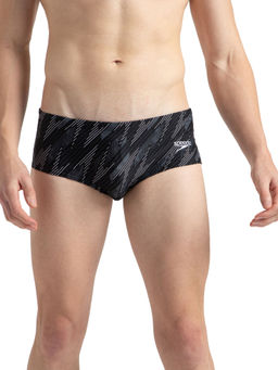 Speedo - Men's Endurance10 Hyperboom Print Brief - Black, Usa Charcoal & White