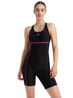Speedo - Women's Endurance10 Classic Racerback Legsuit - Black & Neon Violet