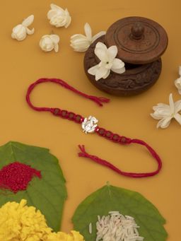 Praavy - Vighnaharta Ganesha 925 Sterling Silver Rakhi for Brother