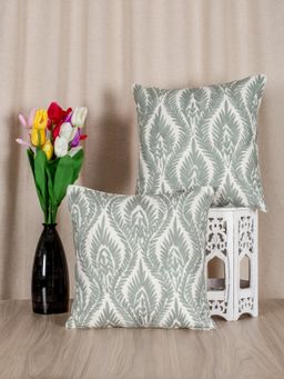 SHADES OF LIFE - Cotton Decorative Cushion Covers (Multi Color Emb 16 x 16)Set of 2