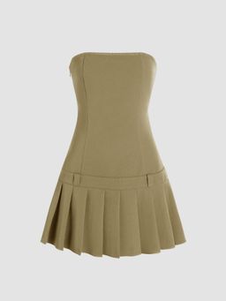 Cider - Pleated Tube Mini Dress