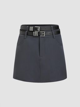 Cider - Double Belted Mini Skirt