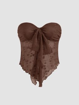 Cider - Floral Tie Front Tube Top