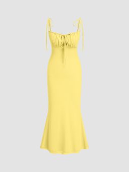 Cider - Mesh Sweetheart Floral Lace Up Maxi Dress