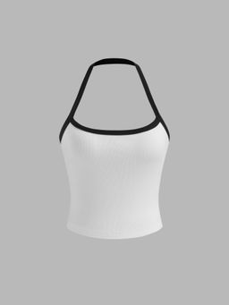 Cider - Halter Neckline Contrasting Binding Cami Top