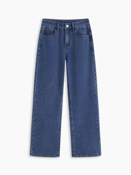 Cider - Denim Mid Rise Solid Pocket Straight Leg Jeans