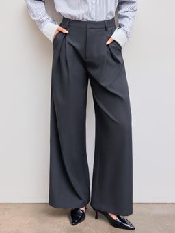 Cider - Mid Rise Straight Leg Pleated Trouser