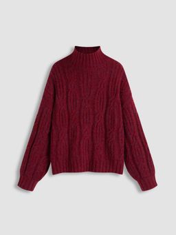 Cider - Wool-blend High Neck Solid Knitted Oversized Sweater