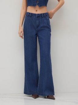 Cider - Denim Mid Rise Wide Leg Jeans