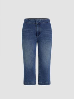 Cider - Stretch Denim Low Rise Straight Leg Capri Jeans