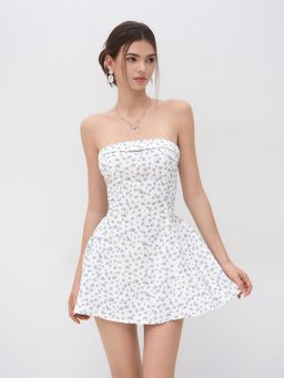 Cider - Floral Ruffle Bandeau Mini Dress
