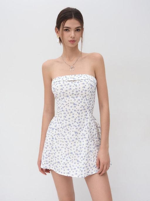 Buy Cider Floral Ruffle Bandeau Mini Dress (XXS) Online