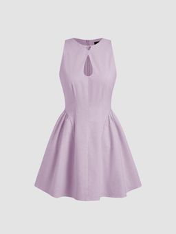 Cider - Linen-blend Cut Out Mini Dress