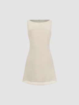 Cider - See-through Mini Dress & Solid Cami Mini Dress