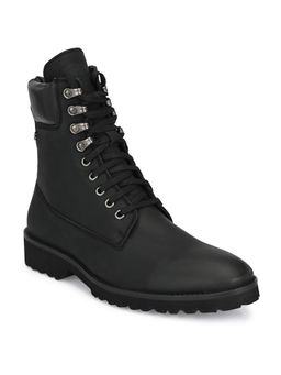 Delize - Solid Black Lace-up Boots