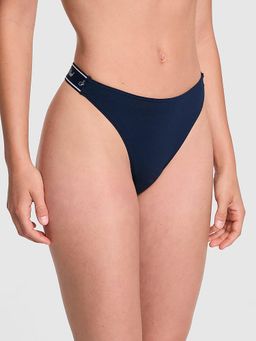 Victoria's Secret - PINK Logo Cotton Shine High-Leg Thong Panty Blue