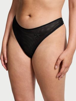 Victoria's Secret - Very Sexy Spider Shine Mesh High-Leg Thong Panty Black