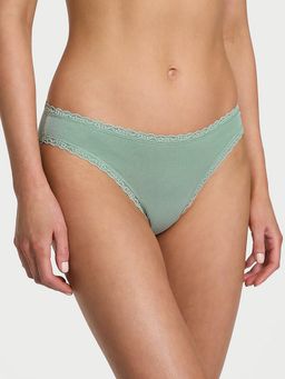 Victoria's Secret - Lace Trim Lace-Waist Bikini Panty Green