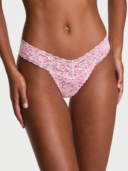 Victoria's Secret - The Lacie Lace Thong Panty Pink