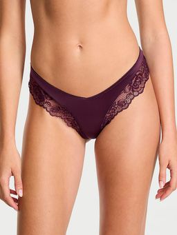 Victoria's Secret - Very Sexy Rose Lace-Trim High-Leg Cheeky Panty Purple