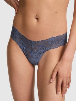 Victoria's Secret - PINK Wink Lace Thong Panty Blue