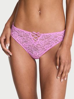 Victoria's Secret - Lacie Lace-Up Bow Thong Panty Pink