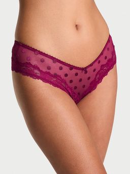 Victoria's Secret - Very Sexy Sheer Heritage Dot Lace-Trim Cheeky Panty Purple