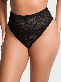 Victoria's Secret - No-Show Lacie High-Waist Thong Panty Black