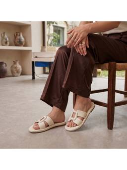 ZELION - Women Beige Synthetic Flats