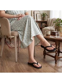 ZELION - Women Black Synthetic Sandals