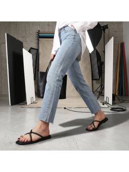 ZELION - Women Black Synthetic Sandals